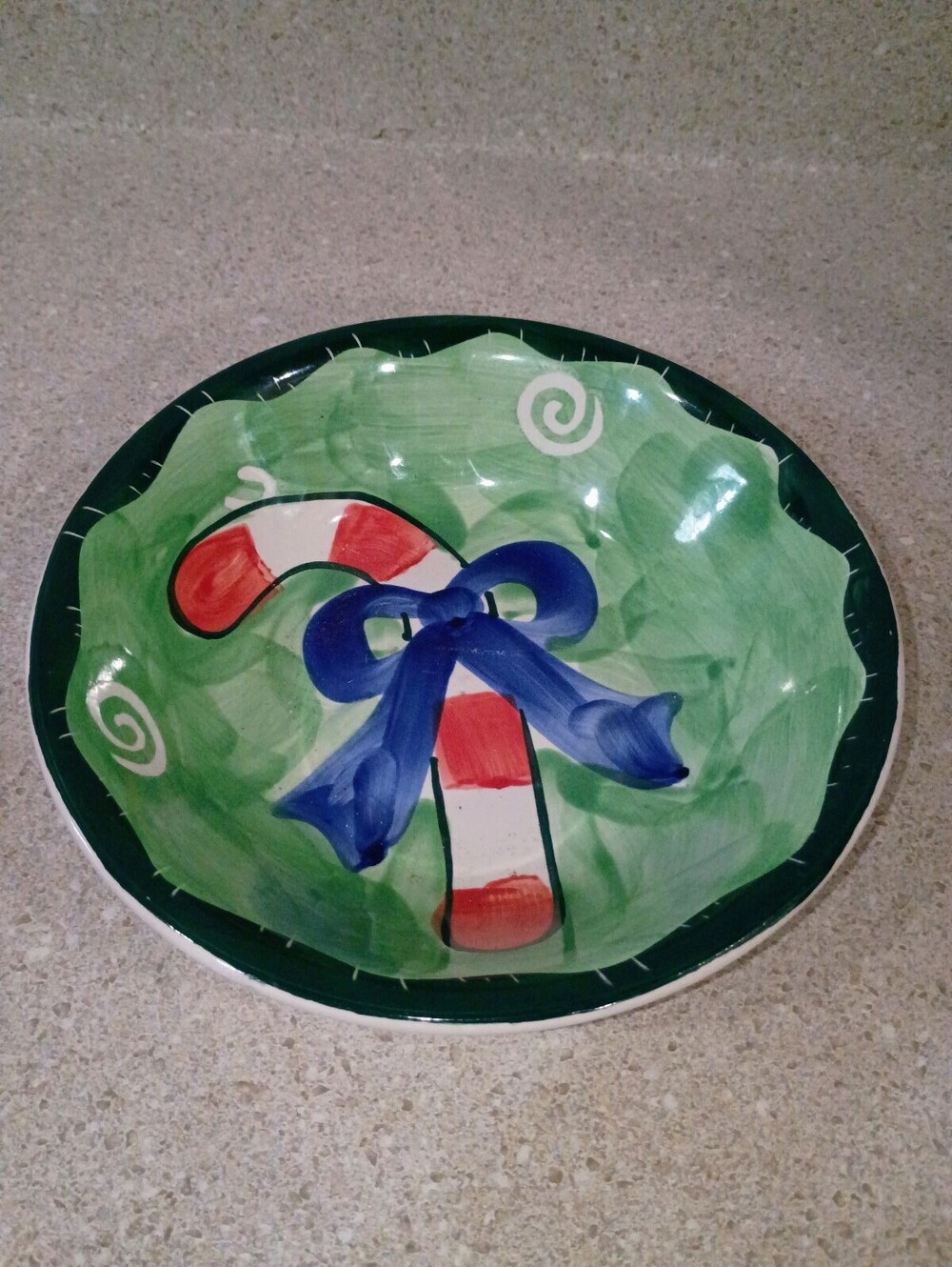 Studio 33 Christmas Bowl Candy Cane and Blue Bow Design Set Of 5 Bowls